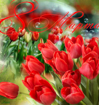 Гиф открытка с тюльпанами к 8 марта