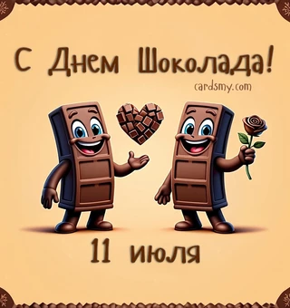 Открытка с днем шоколада - Всемирный день шоколада
