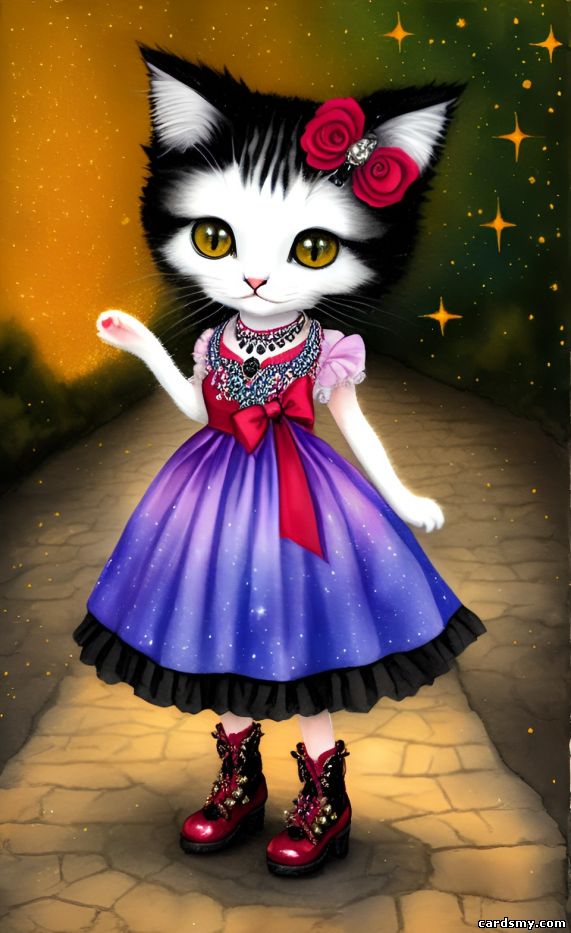 Кошка в платье