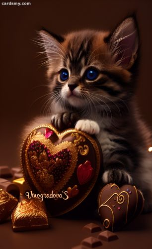 Котенок с шоколадным сердцем